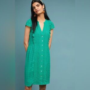 Anthropologie Meadow Rue Button-Down Midi Dress